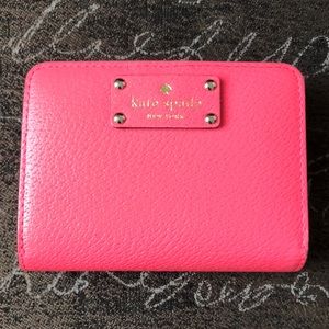 Pink kate spade leather wallet